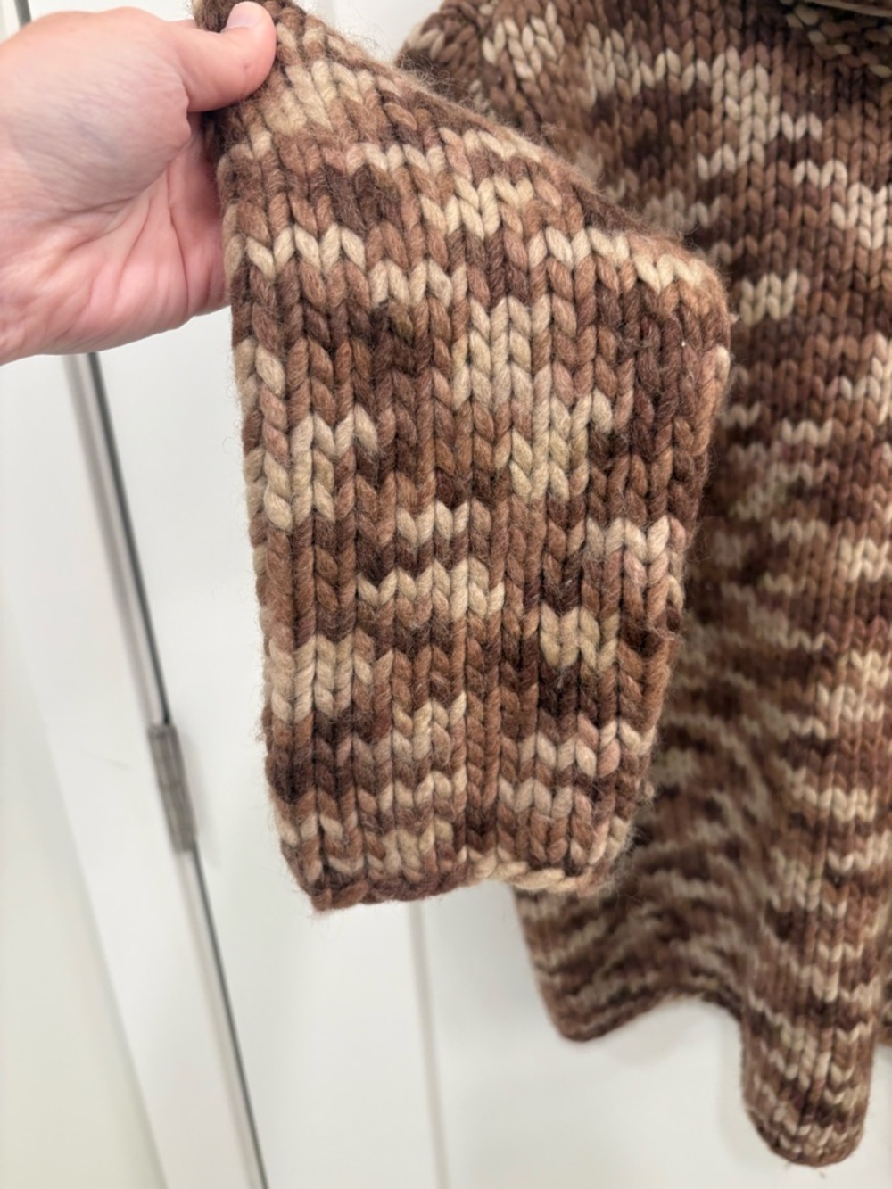 Vintage 90s Liz Claiborne Brown Wool Chunky Knit Turtleneck Sweater Sz M - Picture 4 of 12